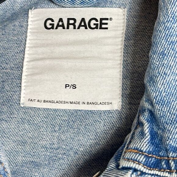 Garage Jeans jacket Womens Sz S Petite Denim Blue light Raw Hem Cotton Cowgirl - Picture 8 of 9